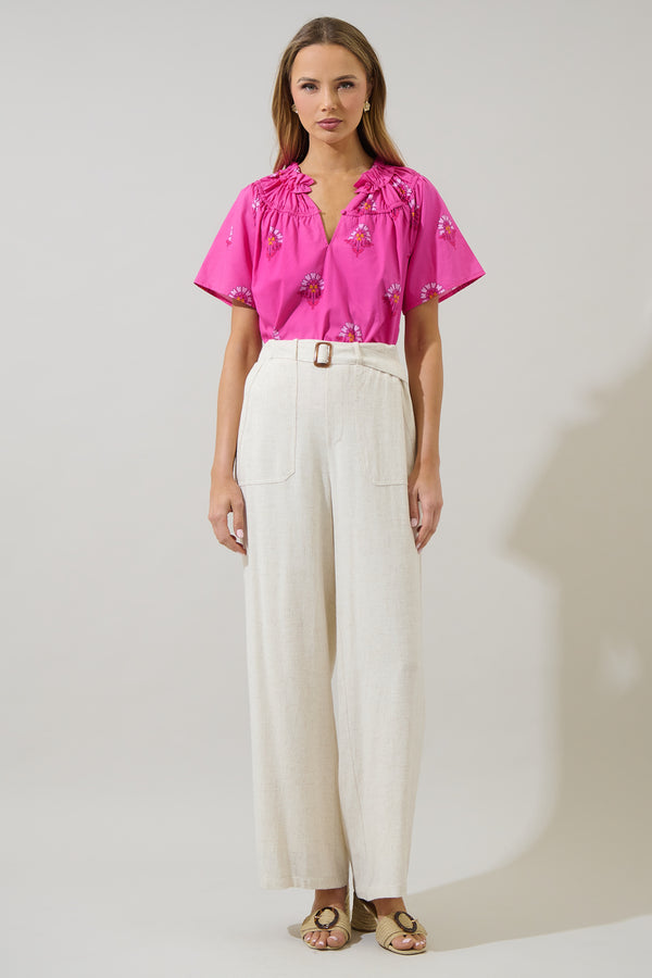 Sugarlips Scarlett Floral Darthy Smocked Top