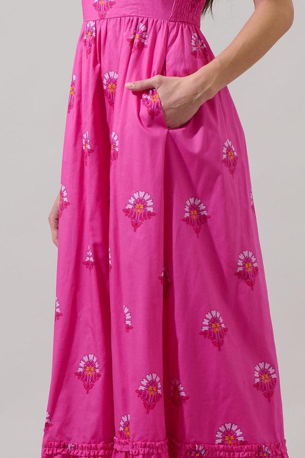 Sugarlips Scarlett Floral Mazy Smocked Maxi Dress