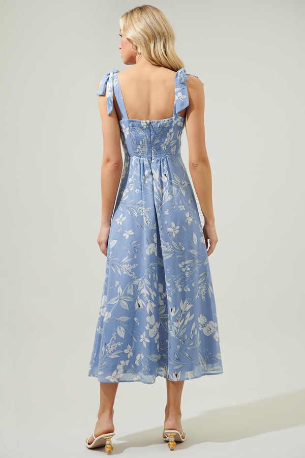 Sugarlips Scout Floral Viejo Tie Strap Midi Dress