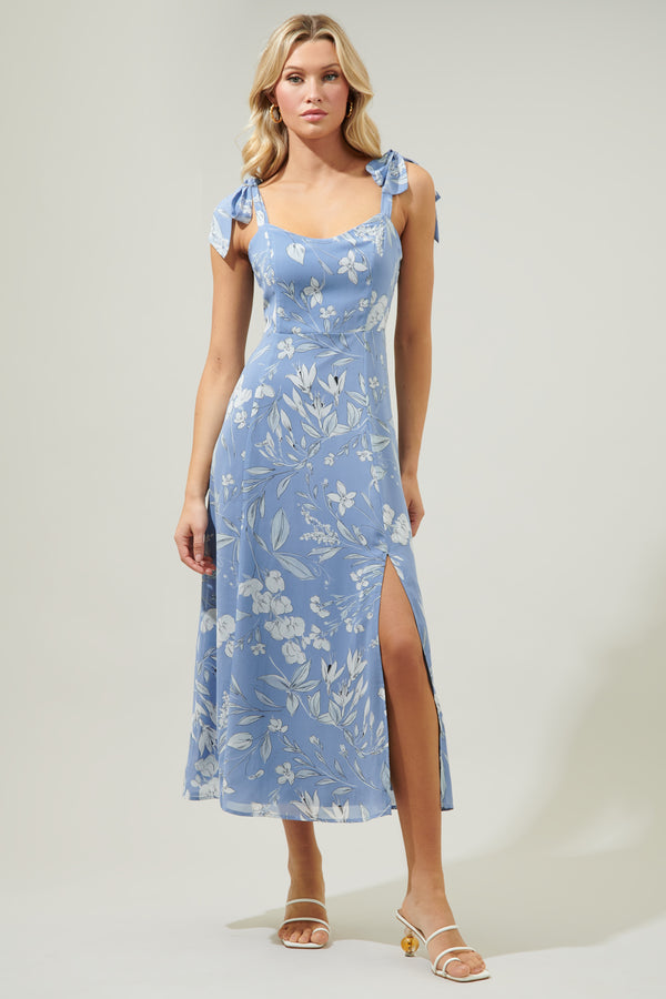 Sugarlips Scout Floral Viejo Tie Strap Midi Dress