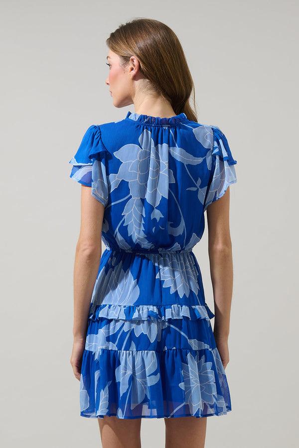 Sugarlips Seabloom Floral Fanny Ruffle Mini Dress