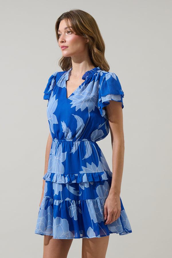 Sugarlips Seabloom Floral Fanny Ruffle Mini Dress