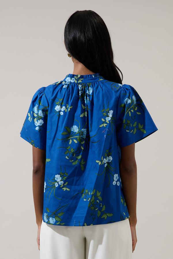 Sugarlips Sendra Floral Reva Split Neck Top