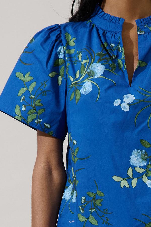 Sugarlips Sendra Floral Reva Split Neck Top