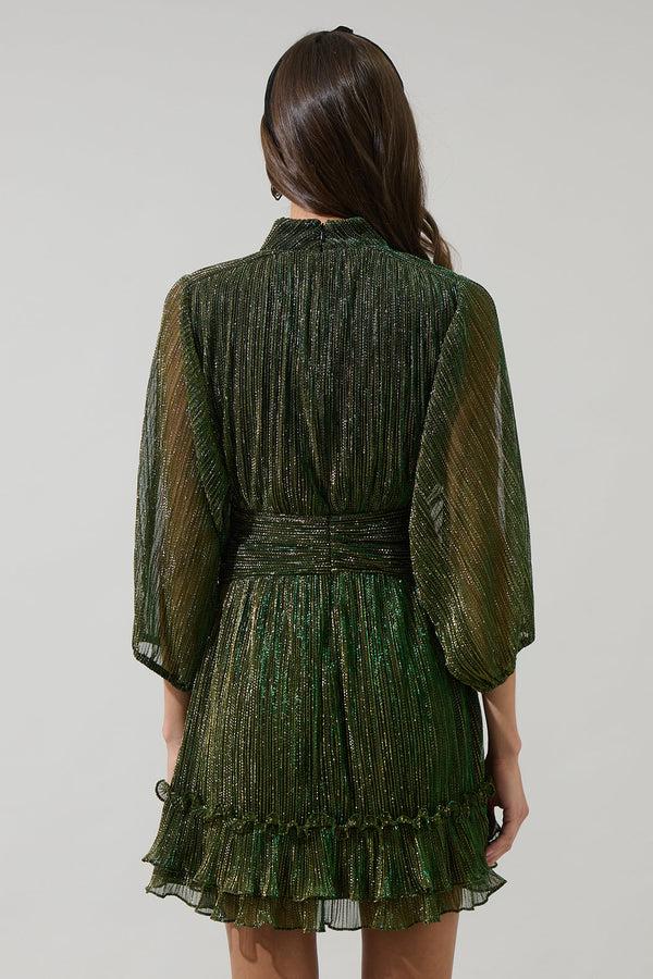 Sugarlips Senoviah Shiny Ruffle Mini Dress