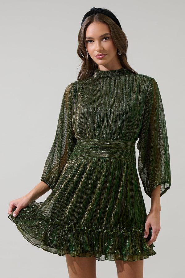 sugarlips Senoviah Shiny Ruffle Mini Dress