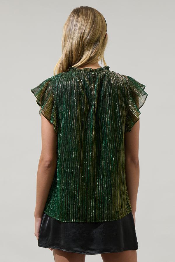 Sugarlips Senoviah Shiny Veda Cap Sleeve Top