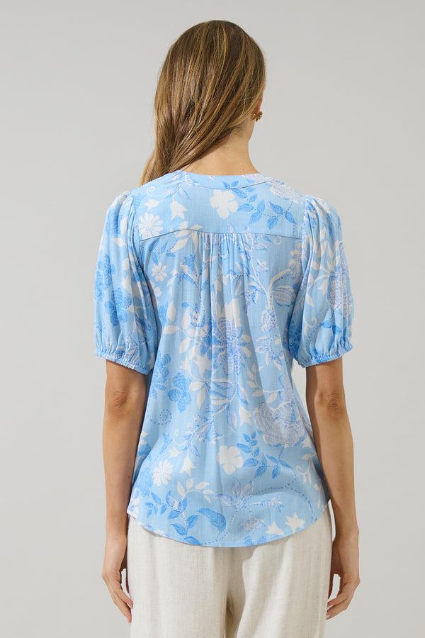 Sugarlips Seraphina Floral Vani Split Neck Top