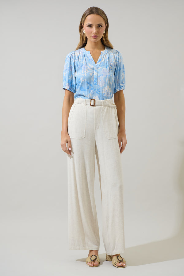 Sugarlips Seraphina Floral Vani Split Neck Top