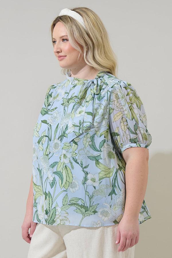 Sugarlips Serenade Bloom Rayna Bow Blouse Curve