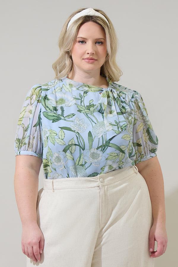 sugarlips Serenade Bloom Rayna Bow Blouse Curve