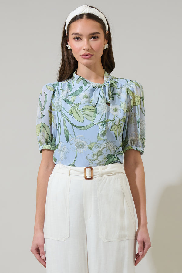 sugarlips Serenade Bloom Rayna Bow Blouse