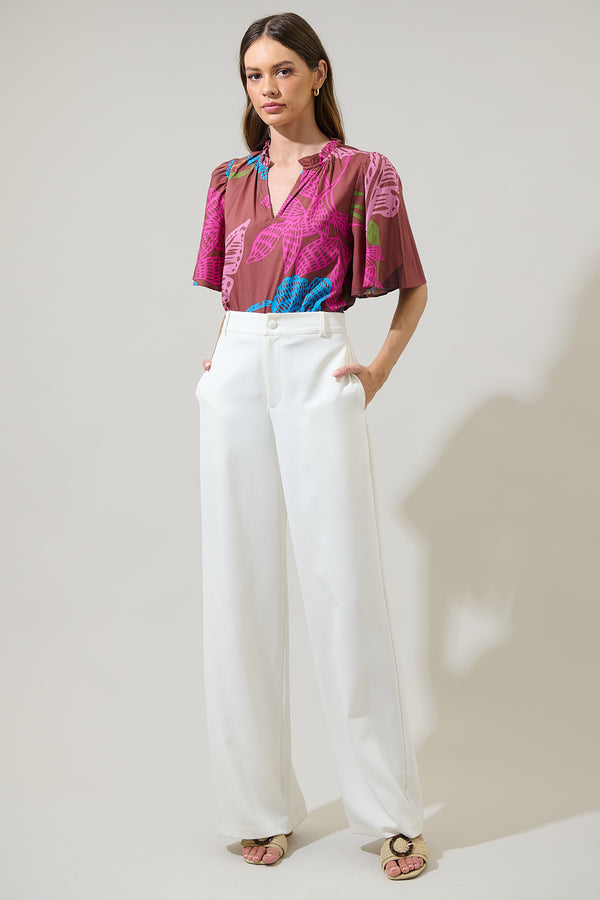 Sugarlips Shade Of Prise Floral Eve Poplin Top