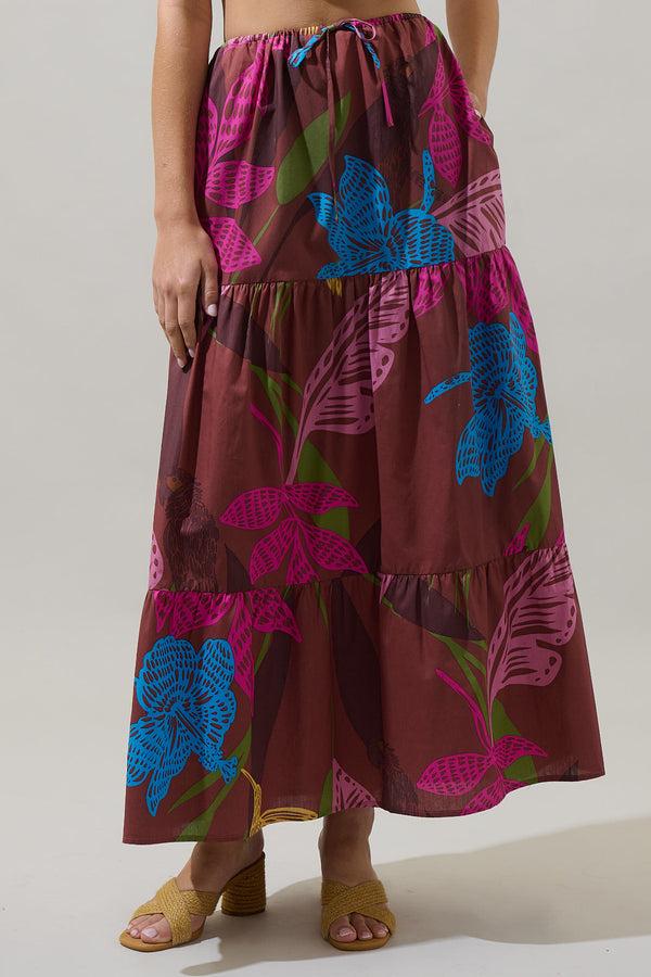 sugarlips Shade of Prise Floral Wilma Maxi Skirt