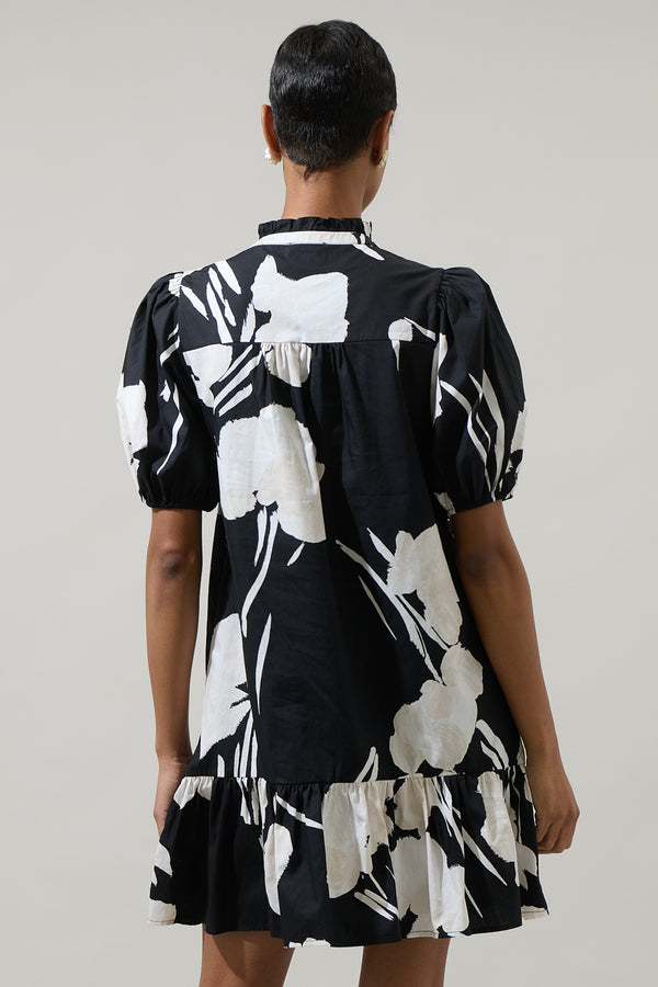 Sugarlips Shadow Floral Minley Shift Mini Dress