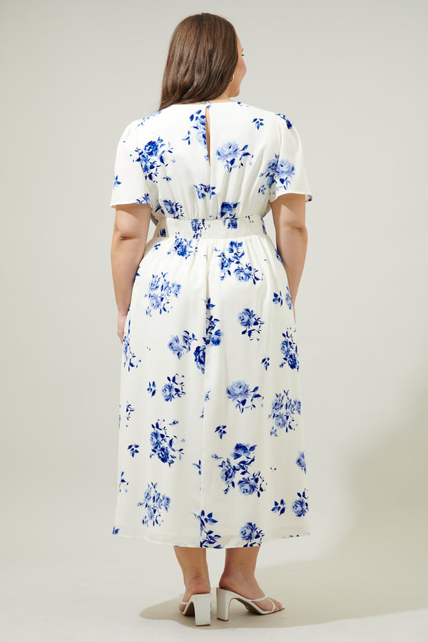 Sugarlips Sharlene Bloom Floral Midi Dress Curve