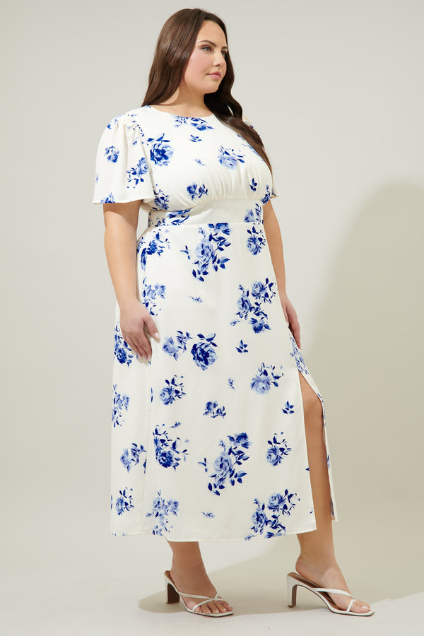 Sugarlips Sharlene Bloom Floral Midi Dress Curve