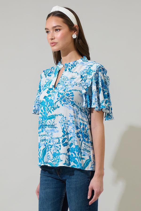 Sugarlips Sharron Bloom Collins Ruffle Top
