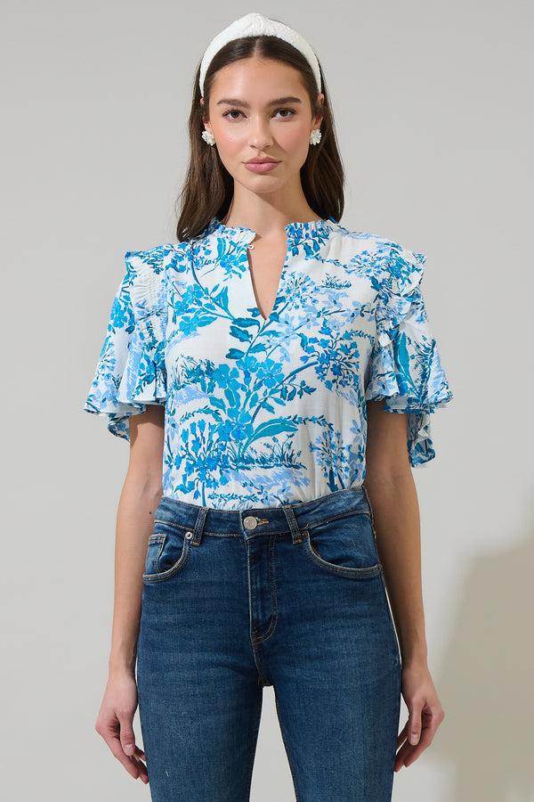 sugarlips Sharron Bloom Collins Ruffle Top