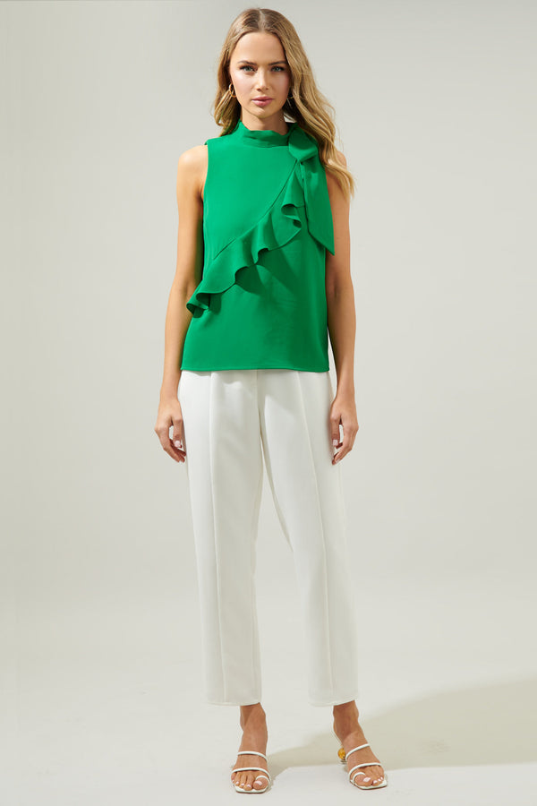 Sugarlips Shawna Tie Mock Neck Top