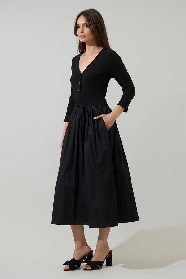 Sugarlips Shelley Mix Knit Midi Dress