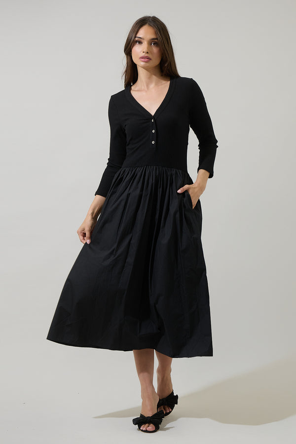 sugarlips Shelley Mix Knit Midi Dress