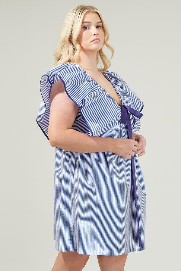 Sugarlips Sherah Striped Mini Babydoll Dress Curve