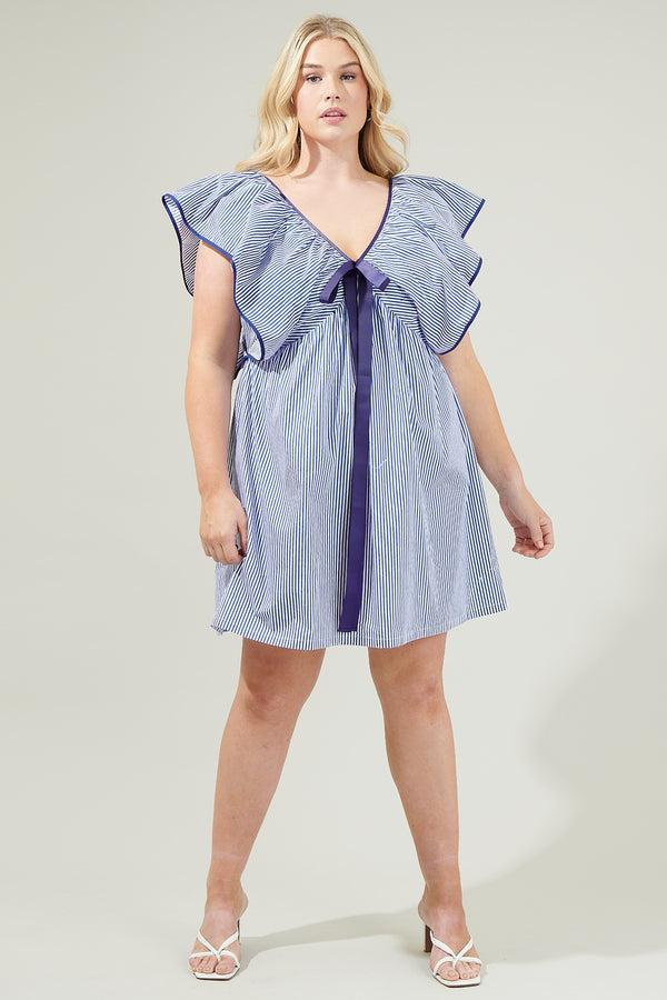 Sugarlips Sherah Striped Mini Babydoll Dress Curve