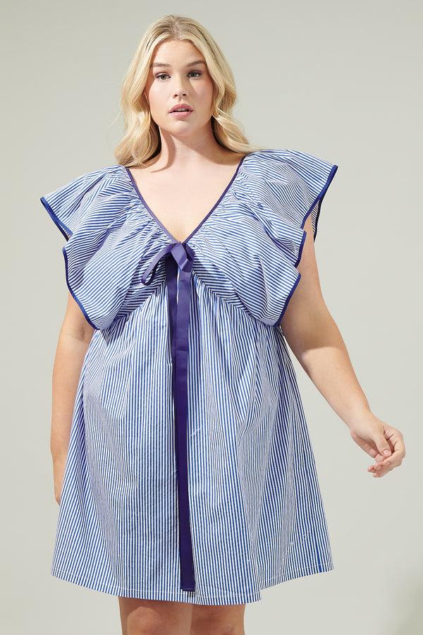 sugarlips Sherah Striped Mini Babydoll Dress Curve