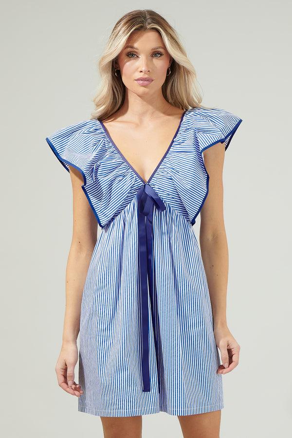 sugarlips Sherah Striped Mini Babydoll Dress