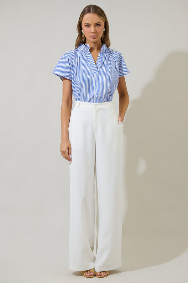 Sugarlips Sherah Striped Patma Mock Neck Top