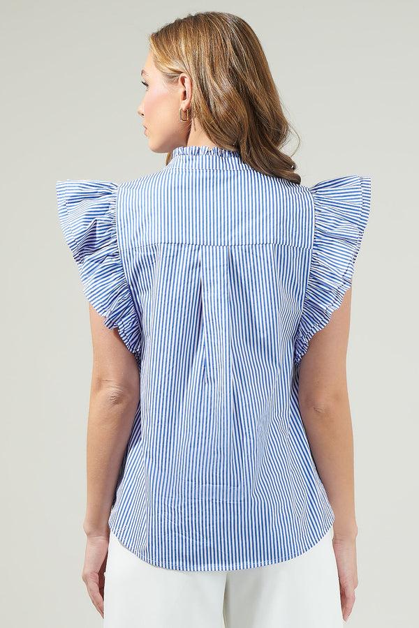 Sugarlips Sherah Striped Sleeveless Ruffle Top