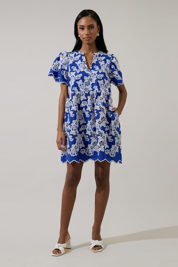 Sugarlips Sherla Embroidered Shift Mini Dress