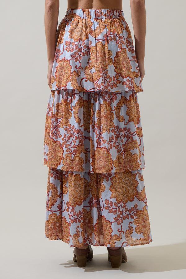 Sugarlips Siany Floral Tonia Tiered Maxi Skirt