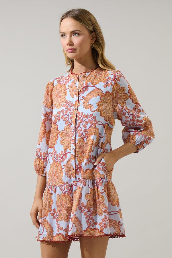 Sugarlips Siany Floral Yamila Ruffle Mini Dress