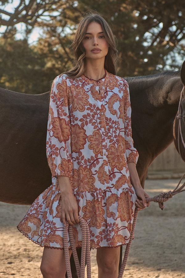 sugarlips Siany Floral Yamila Ruffle Mini Dress