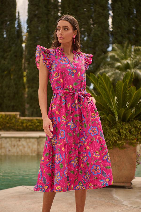 Sugarlips Signy Floral Sita Ruffle Midi Dress