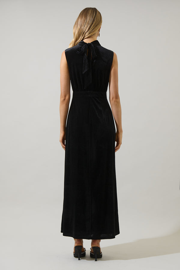 Sugarlips Silmara Velvet Mock Neck Maxi Dress