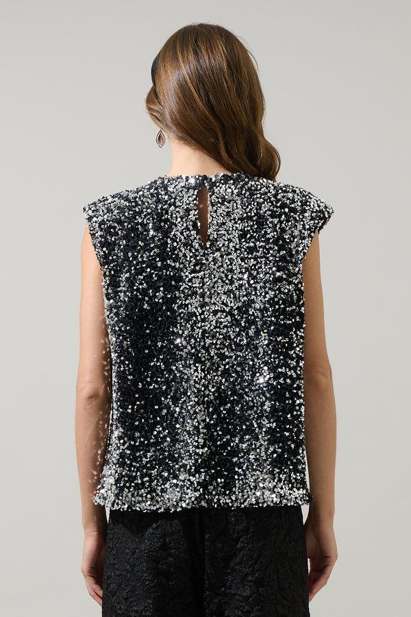 Sugarlips Silvy Sequin Sleeveless Blouse