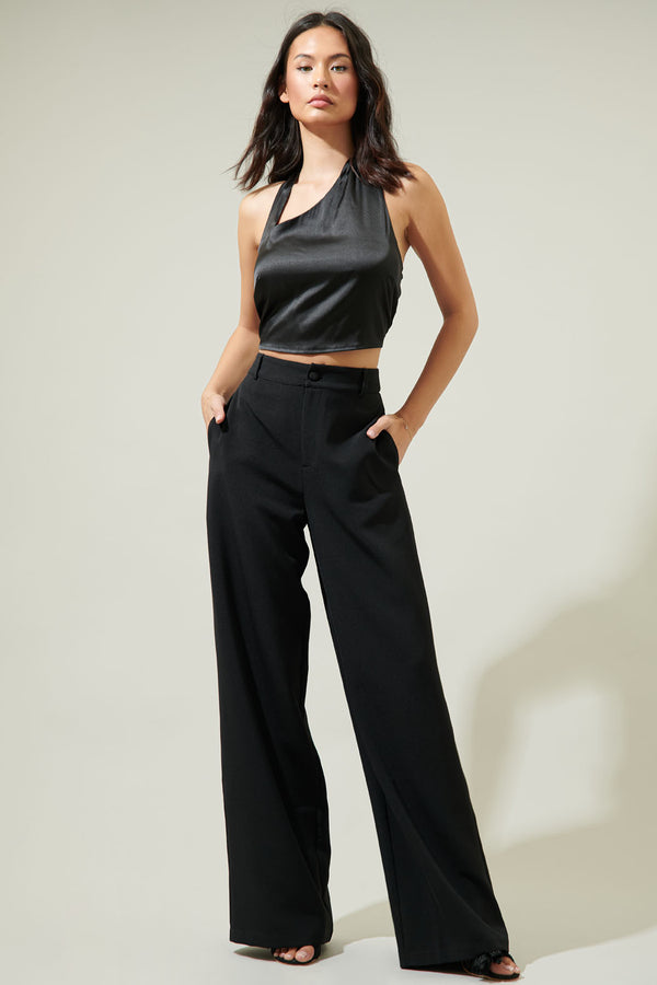 Sugarlips Sky Laclerc Asymmetrical Halter Crop Top