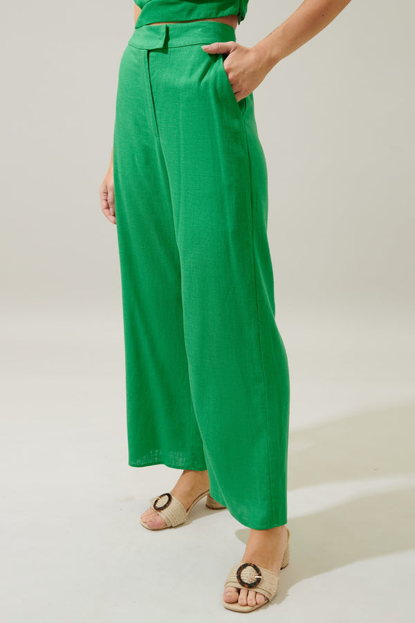 Sugarlips Skylar Linen Straight Leg Trousers