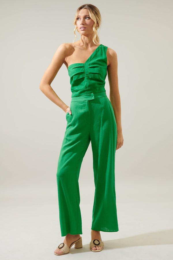 Sugarlips Skylar Linen Straight Leg Trousers