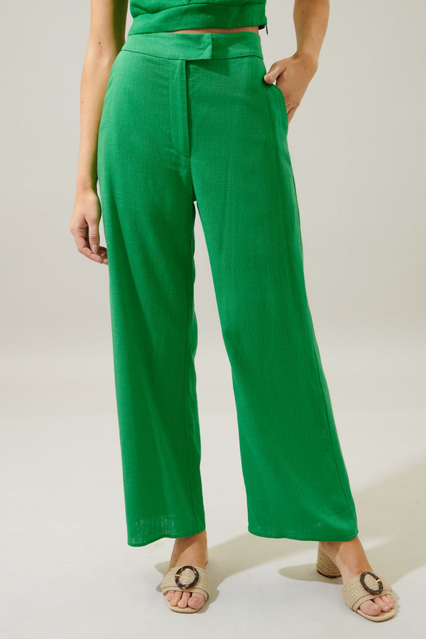 sugarlips Skylar Linen Straight Leg Trousers