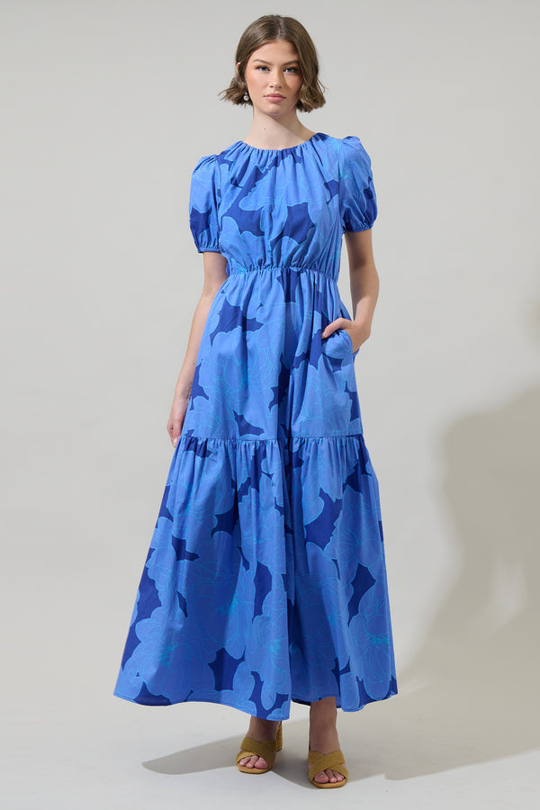 Sugarlips Skyline Floral Becca Tiered Maxi Dress