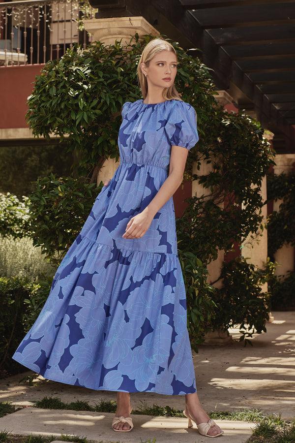 sugarlips Skyline Floral Becca Tiered Maxi Dress