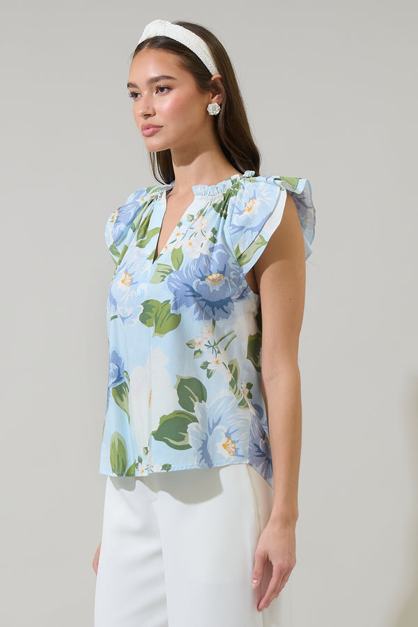 Sugarlips Sloane Floral Elsy Ruffle Top