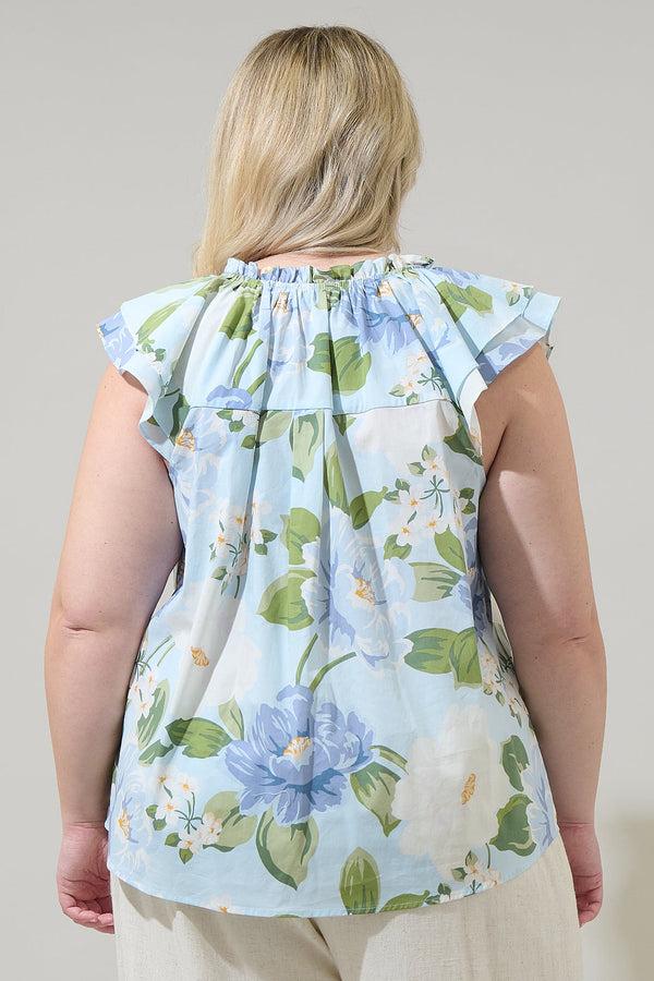 Sugarlips Sloane Floral Elsy Ruffle Top Curve