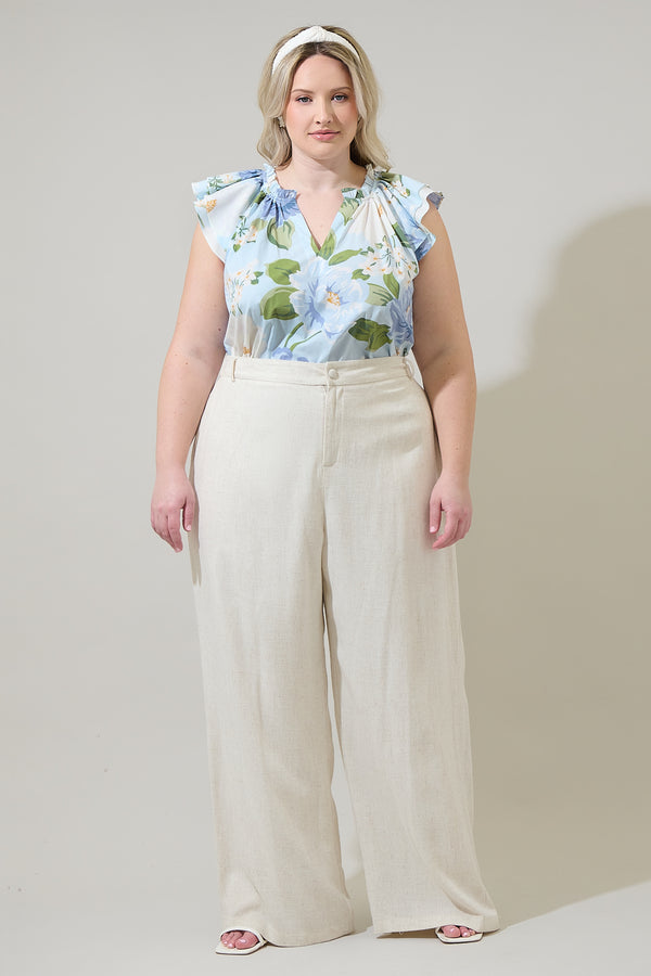 Sugarlips Sloane Floral Elsy Ruffle Top Curve