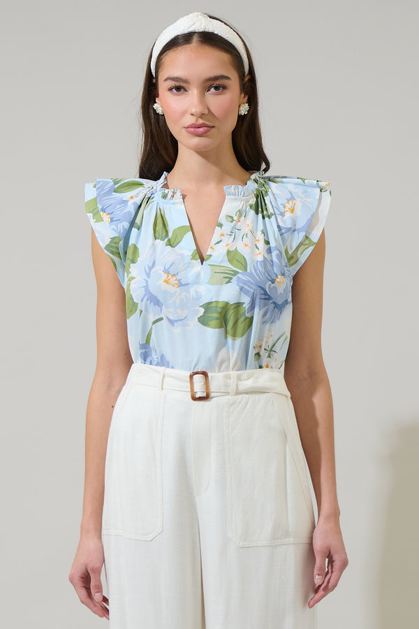 sugarlips Sloane Floral Elsy Ruffle Top