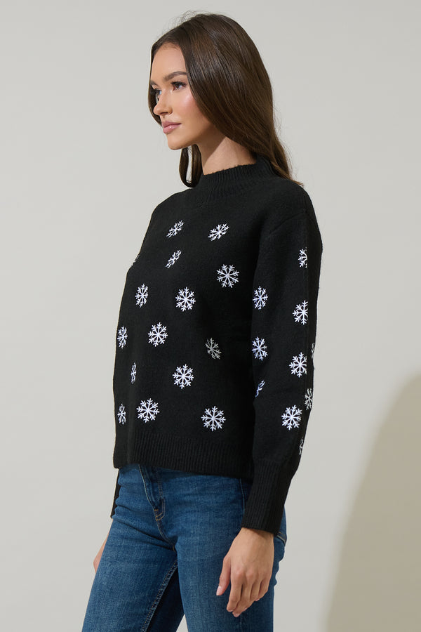 Sugarlips Snowflake Bliss Embroidered Sweater